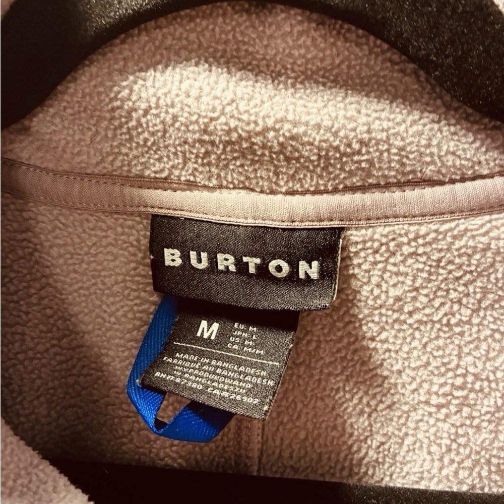 Burton Hearth Fleece Jacket Women Medium Peach/Pink Pockets 1/4 Snap Pullover - Picture 2 of 5